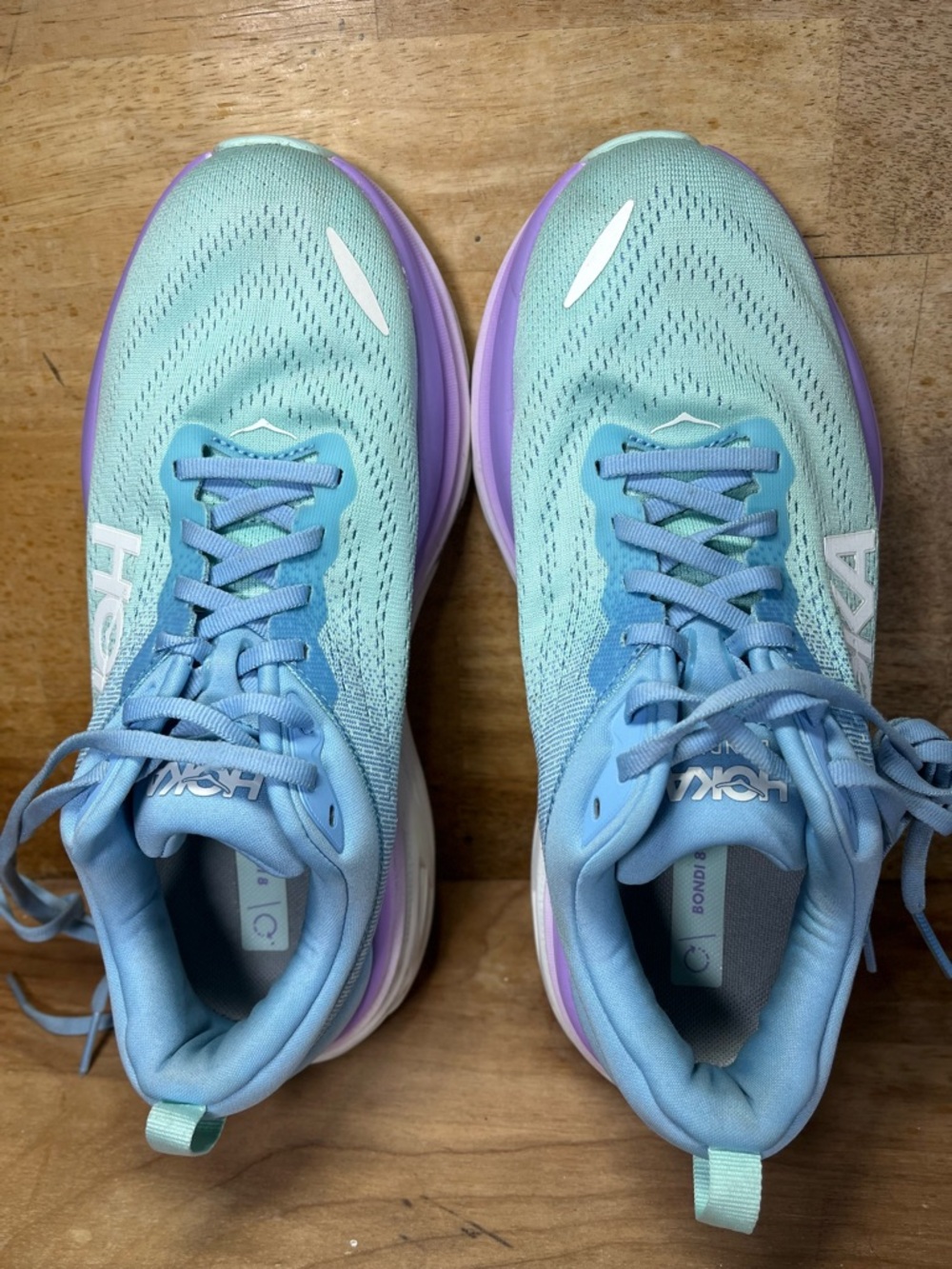 Hoka One One Bondi 8 Womens Size 8.5 Wide Running Shoes Sneakers Blue Purple - Picture 7 of 12